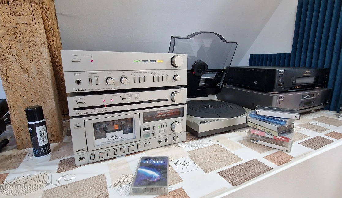 Chaîne hi-fi Technics, enregistrement ou récupération de cassettes et vinyles